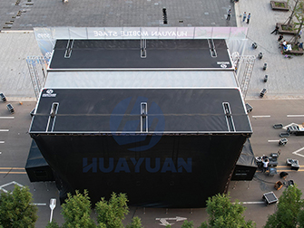 Top-down view of HY-S595 mobile stage platform